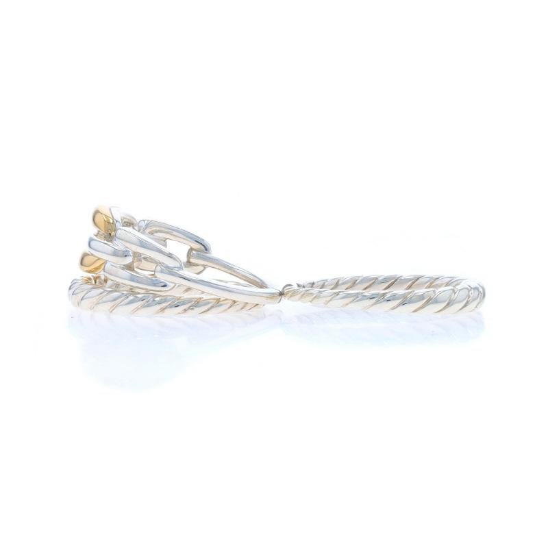 David Yurman Wellesley Chain A Link Statement Band - 925 18k SZ 7 Ring en vente 1