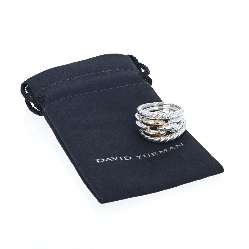 David Yurman Wellesley Chain A Link Statement Band - 925 18k SZ 7 Ring en vente 3