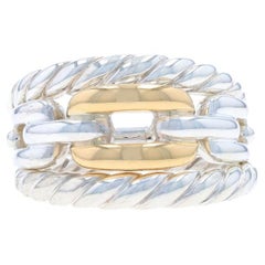 David Yurman Wellesley Chain A Link Statement Band - 925 18k SZ 7 Ring