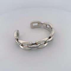 David Yurman Wellesley Sterling Silver Chain Bracelet with Diamond Links