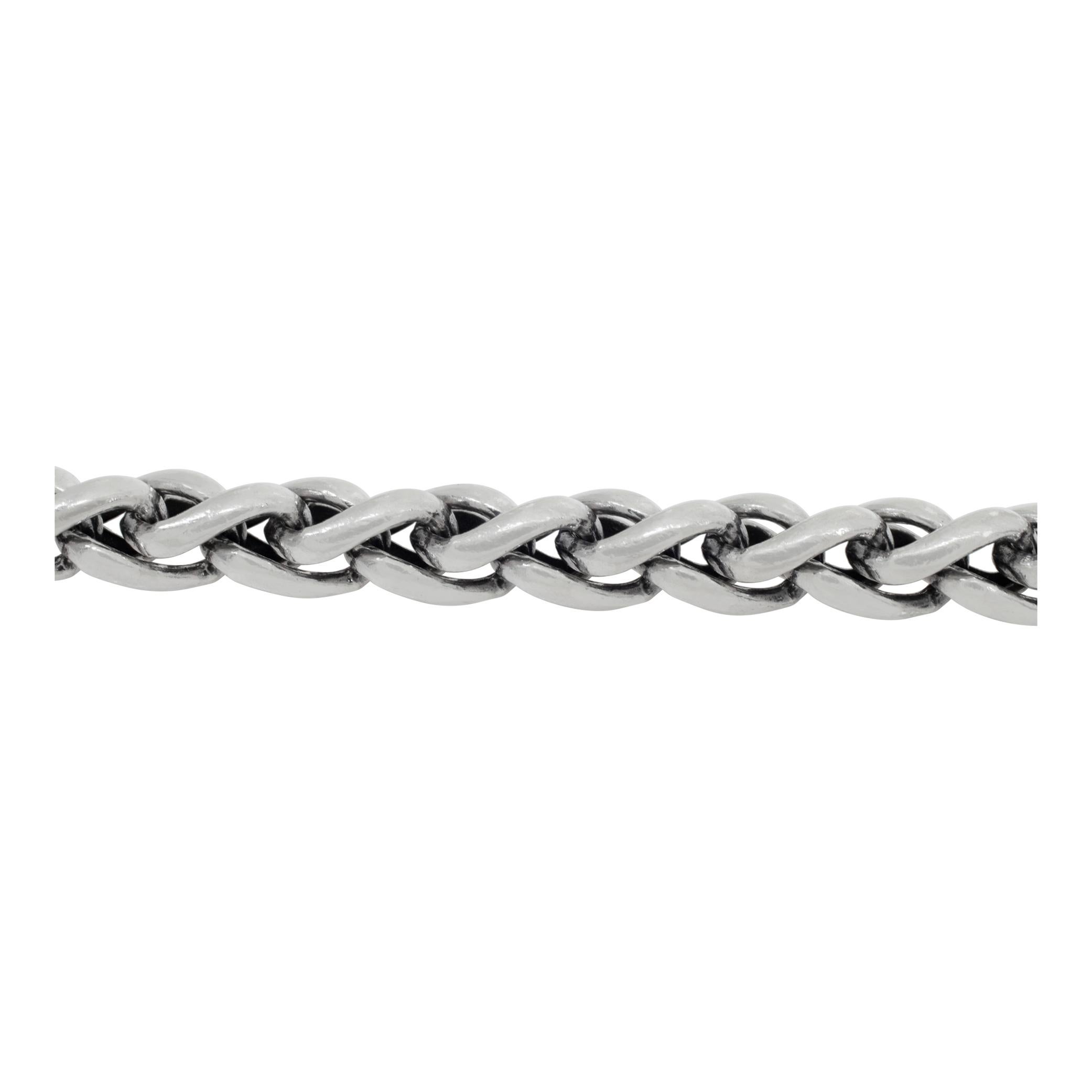Braccialetto di grano David Yurman in argento 925 e 14k. Lunghezza 8 pollici. Larghezza 6 mm. Viene fornito con l'astuccio originale David Yurman.