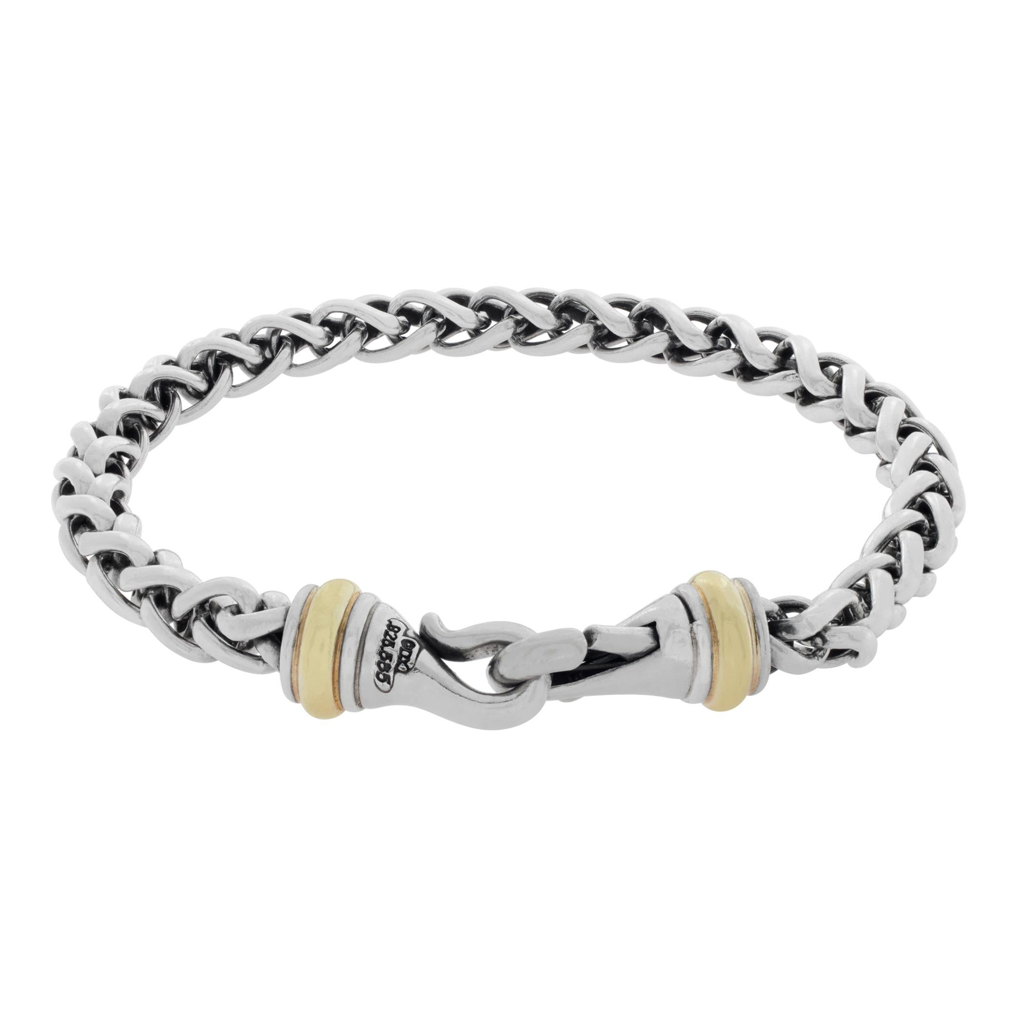 Bracciale David Yurman con grano in argento e 14 carati In condizioni ottime a Surfside, FL