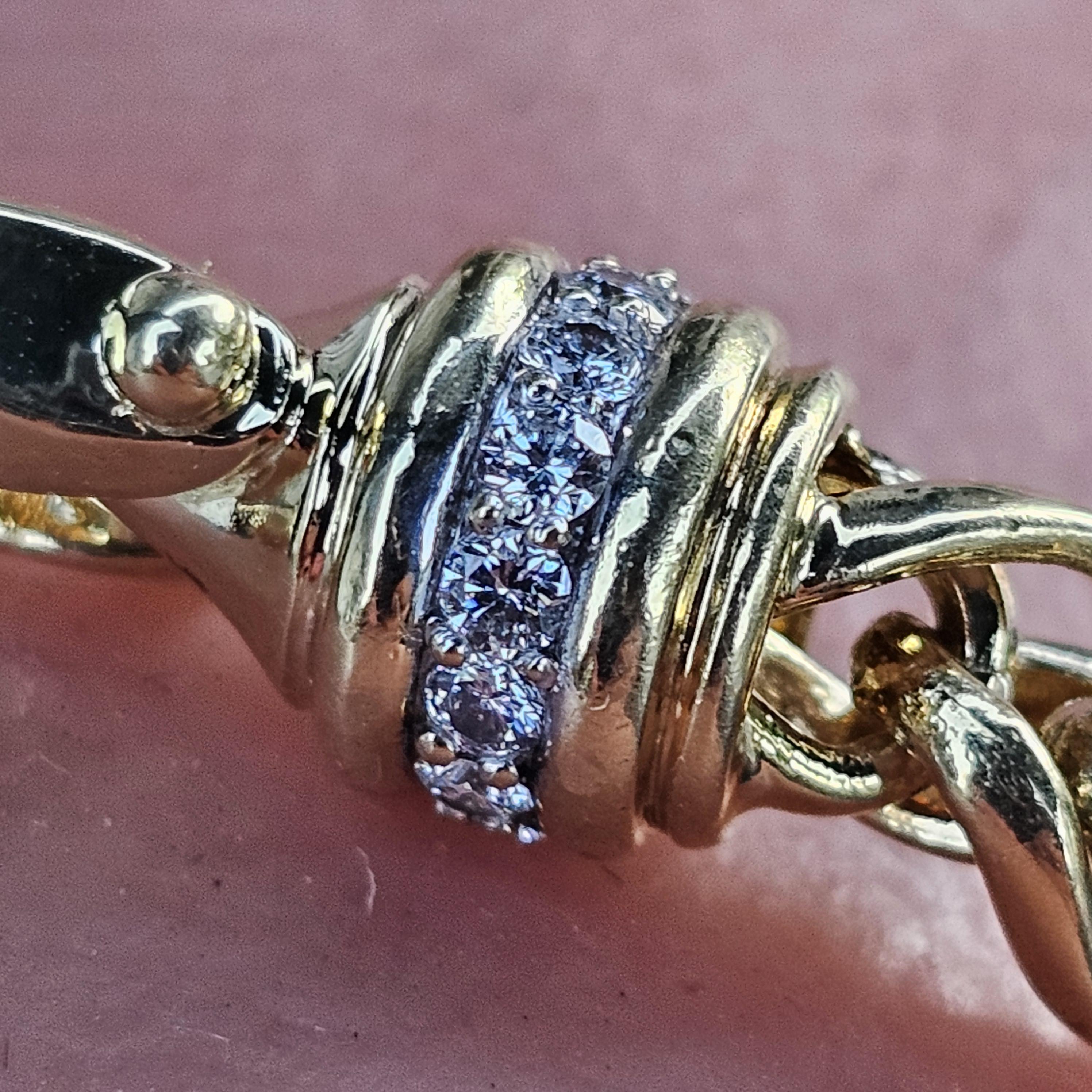 Donna David Yurman Bracciale a catena con diamanti in oro giallo 18k Fibbia 38.1g 7.5