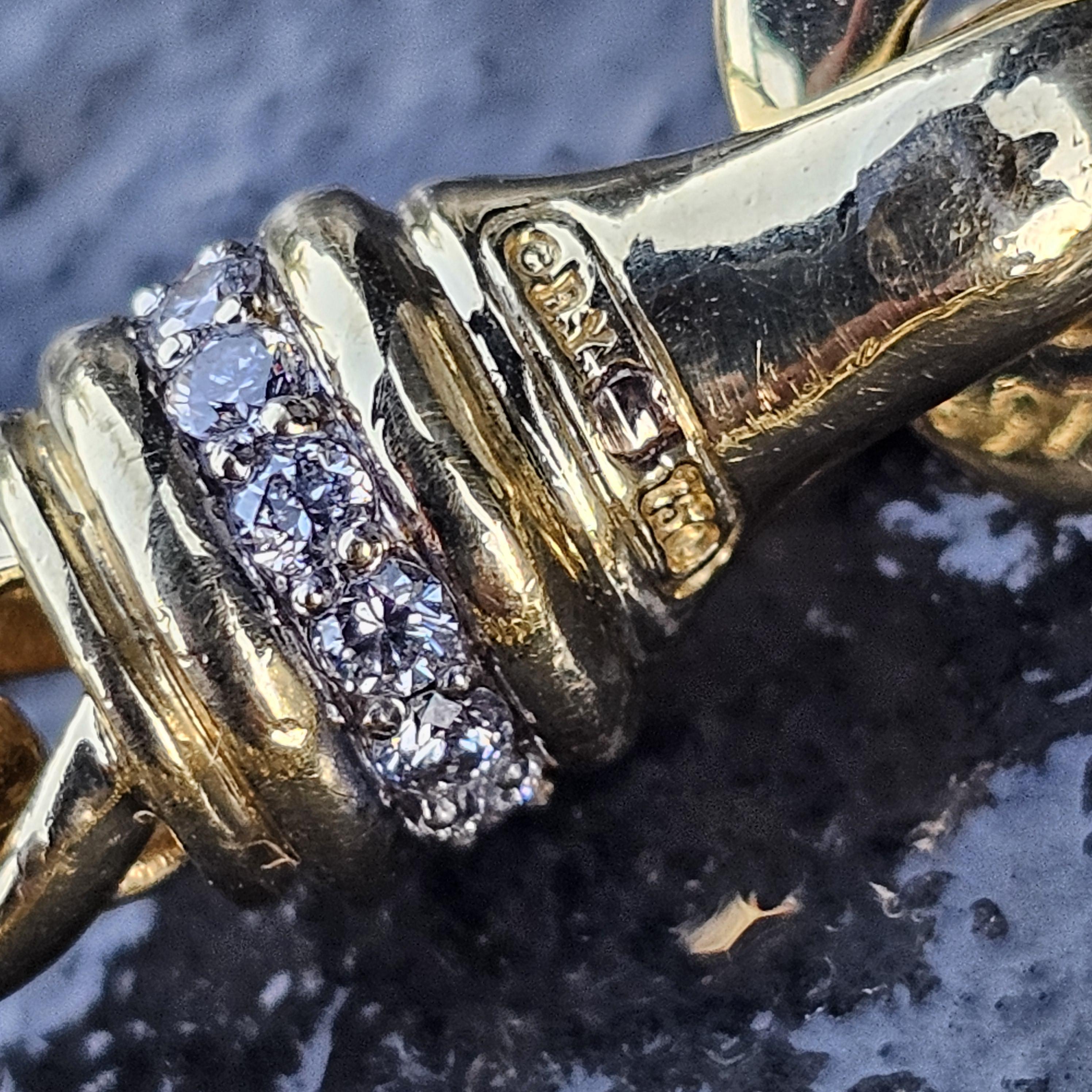 David Yurman Bracciale a catena con diamanti in oro giallo 18k Fibbia 38.1g 7.5