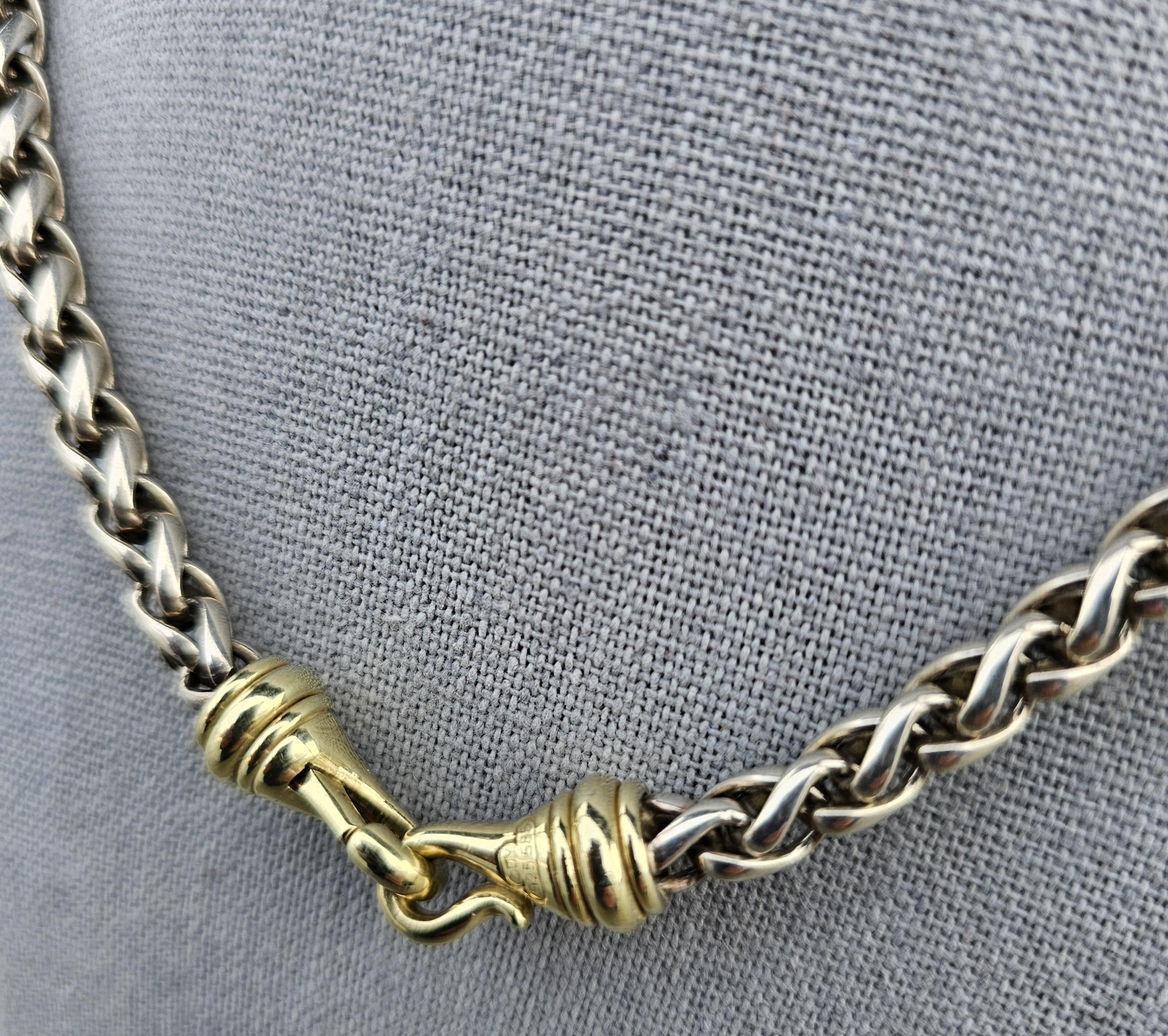 David Yurman Collana a catena di grano in oro massiccio 14k 585 Chiusura da 16