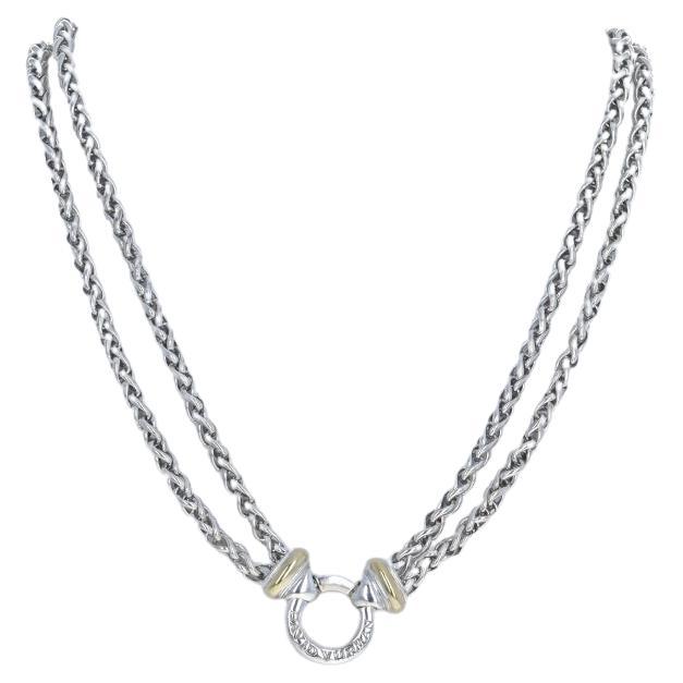 David Yurman Weizen Double Strand Halskette 15 3/4" - Sterling Silber 925 Gelb G