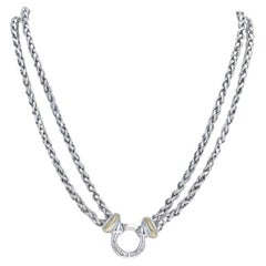 David Yurman Weizen Double Strand Halskette 15 3/4" - Sterling Silber 925 Gelb G