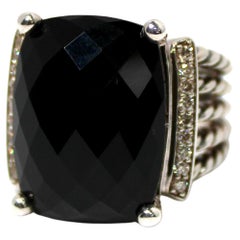 David Yurman Wheaton Black Onyx & Diamond Sterling Silver Ring