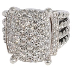 David Yurman Wheaton Diamond Cocktail Ring in Sterling Silver 1.12 CTW