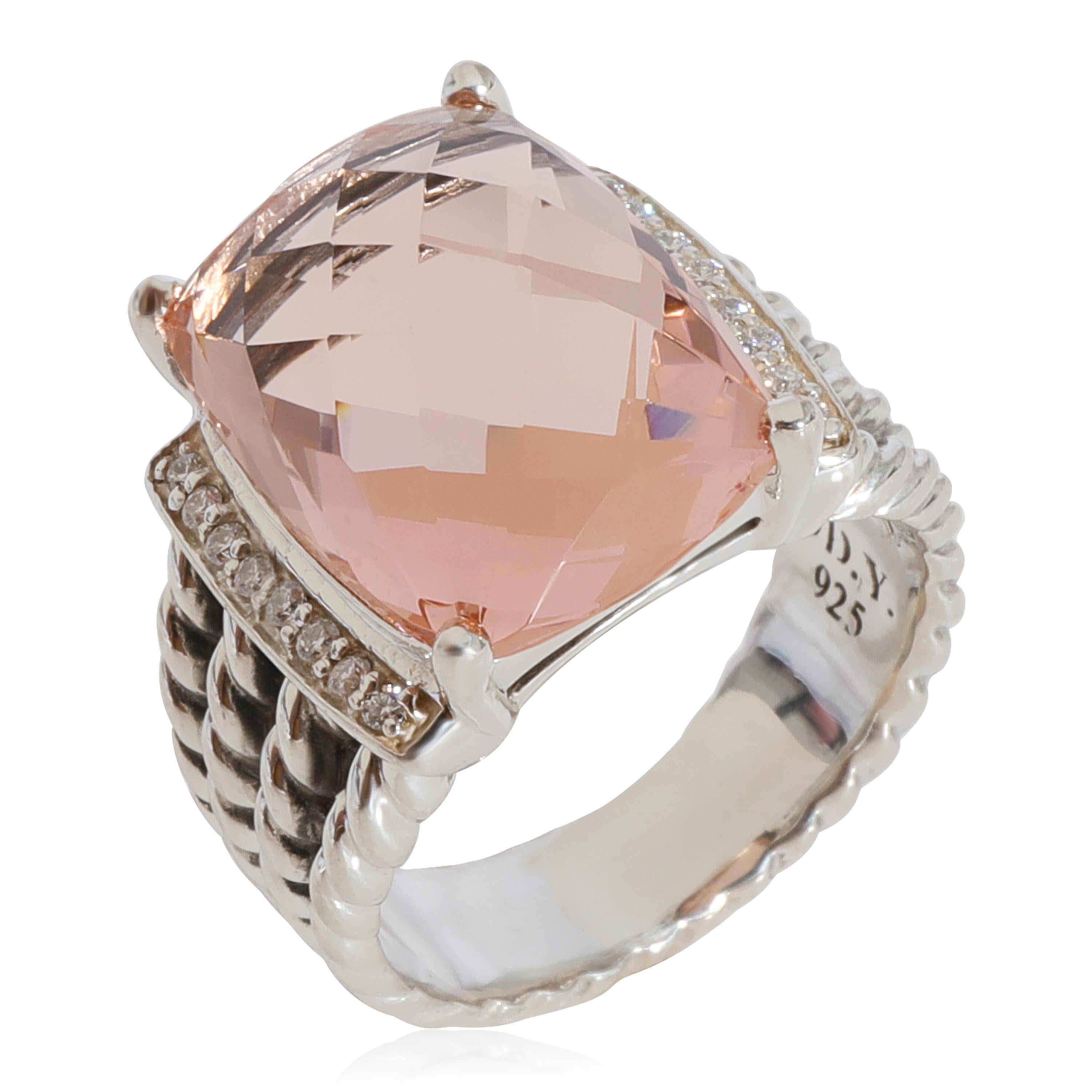 David Yurman Wheaton Morganite Diamond  Ring in Sterling Silver 0.13

PRIMARY DETAILS
SKU: 123594
Listing Title: David Yurman Wheaton Morganite Diamond  Ring in Sterling Silver 0.13
Condition Description: Retails for 2700 USD. In excellent condition