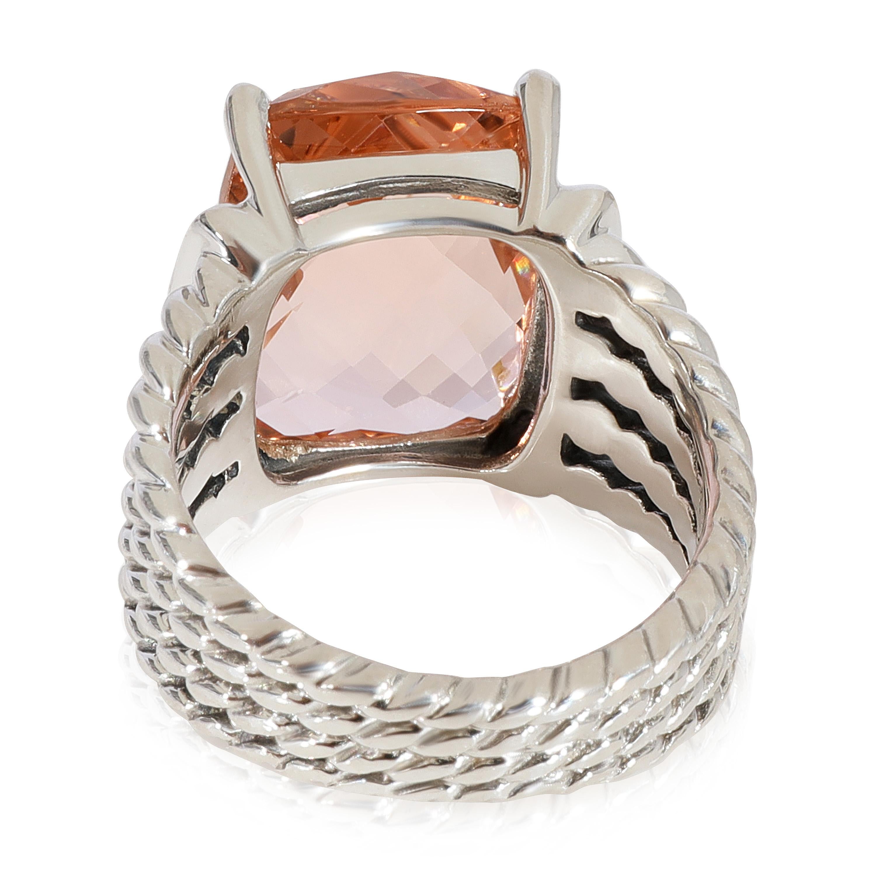 David Yurman Wheaton Morganit-Diamantring aus Sterlingsilber 0,13 im Zustand „Hervorragend“ in New York, NY