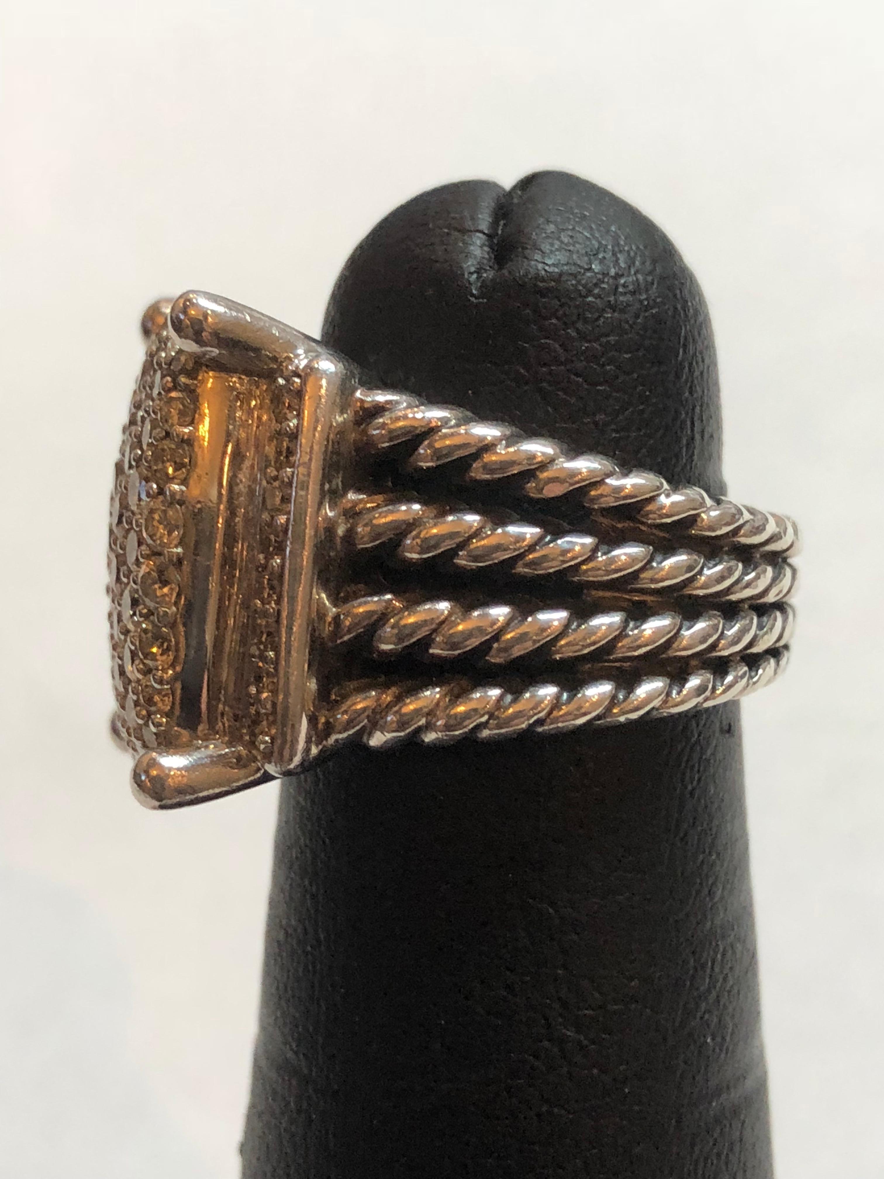 Modern David Yurman Wheaton Ring with Diamonds