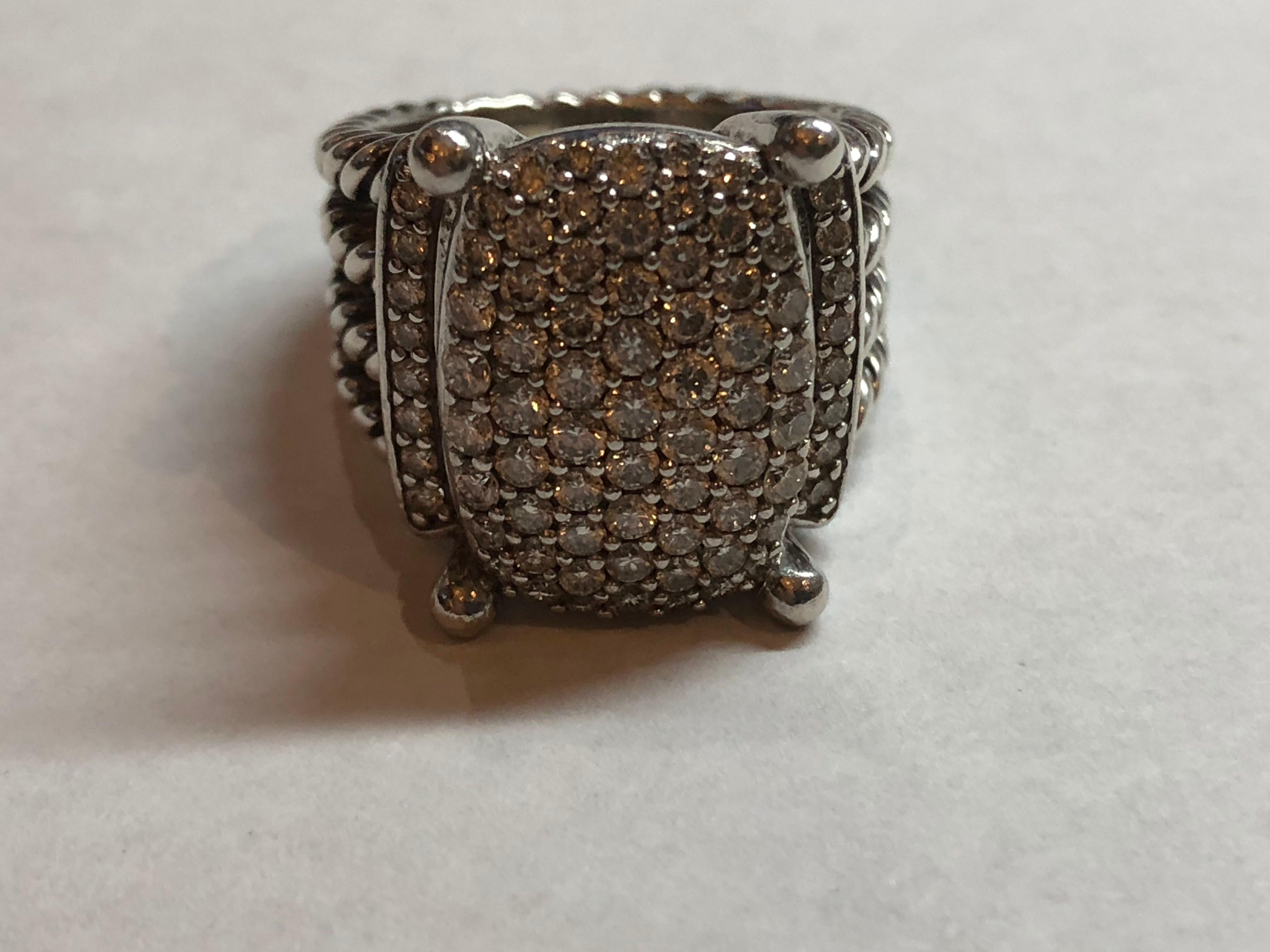 David Yurman Wheaton Ring with Diamonds In Excellent Condition In Fort Lauderdale, FL