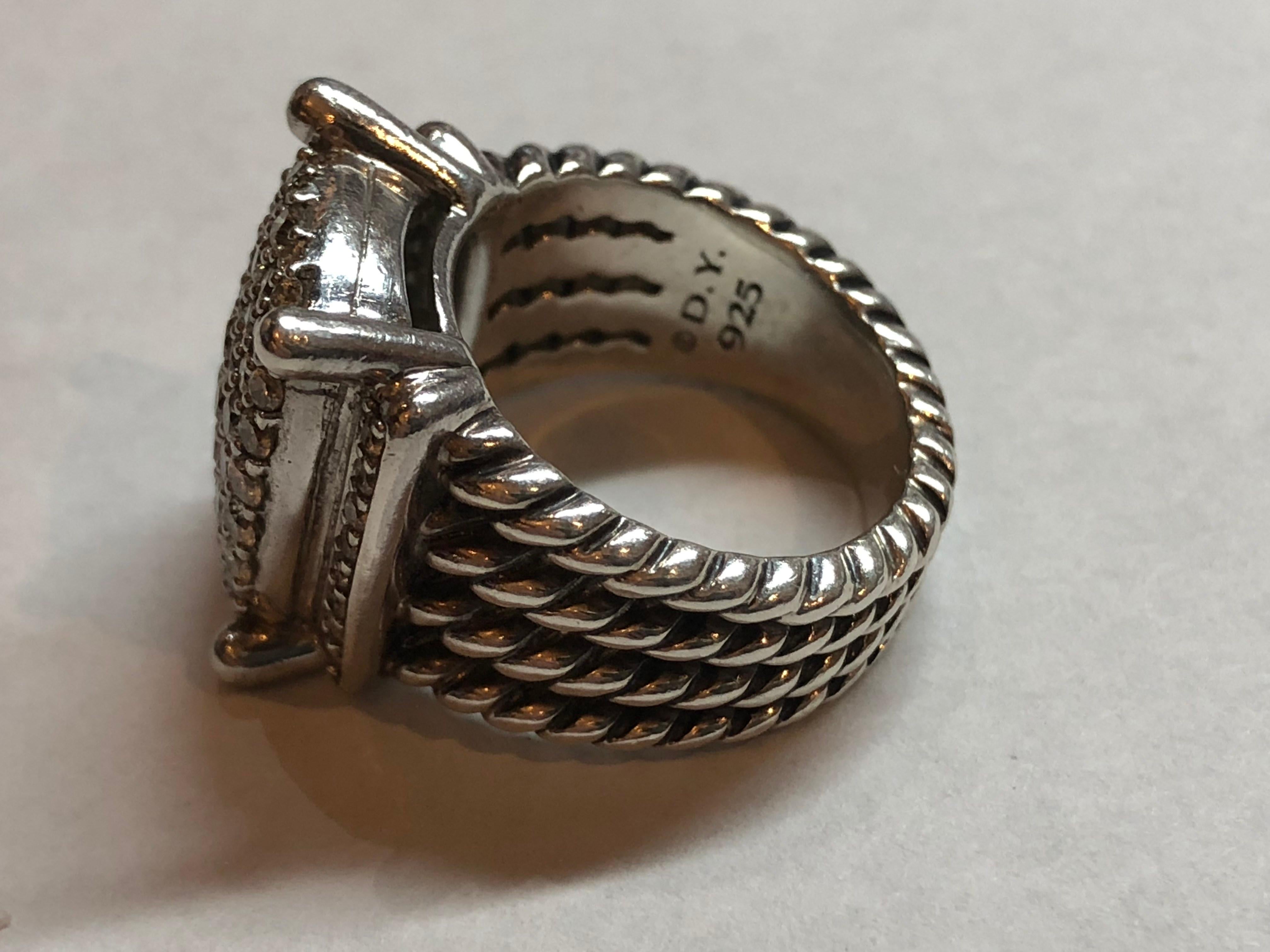 Women's or Men's David Yurman Wheaton Ring with Diamonds