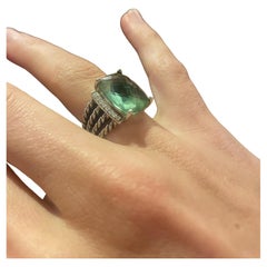 David Yurman Wheaton Ring with Prasiolite and Diamonds