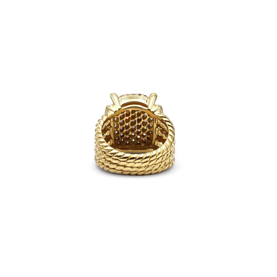 David Yurman 'Wheaton' Gelbgold Diamantring im Zustand „Hervorragend“ in New York, NY