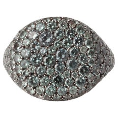 David Yurman White Gold 3.15ct Round Garnet Unique Ring