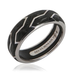 David Yurman White Gold  8mm Forged Carbon Band