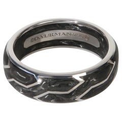 David Yurman White Gold  8mm Forged Carbon Band