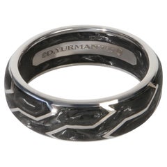 David Yurman White Gold  8mm Forged Carbon Band