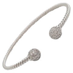 David Yurman White Gold and Diamond 'Petite Solari Bead' Bracelet