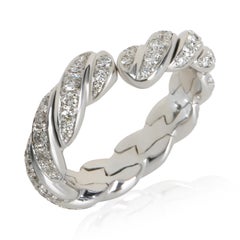 David Yurman White Gold Diamond Sculpted Cable Flex Ring