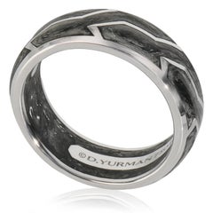 David Yurman White Gold Forged Carbon Band