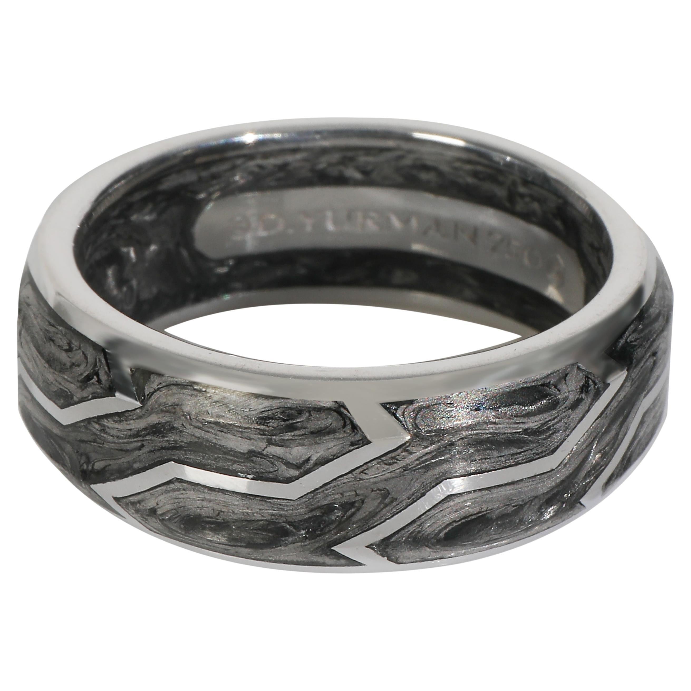 David Yurman Fascia in carbonio forgiato in oro bianco