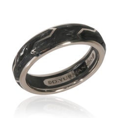 David Yurman White Gold  Forged Carbon Ring