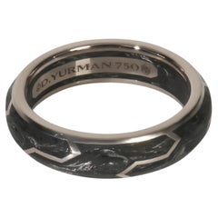 David Yurman White Gold  Forged Carbon Ring