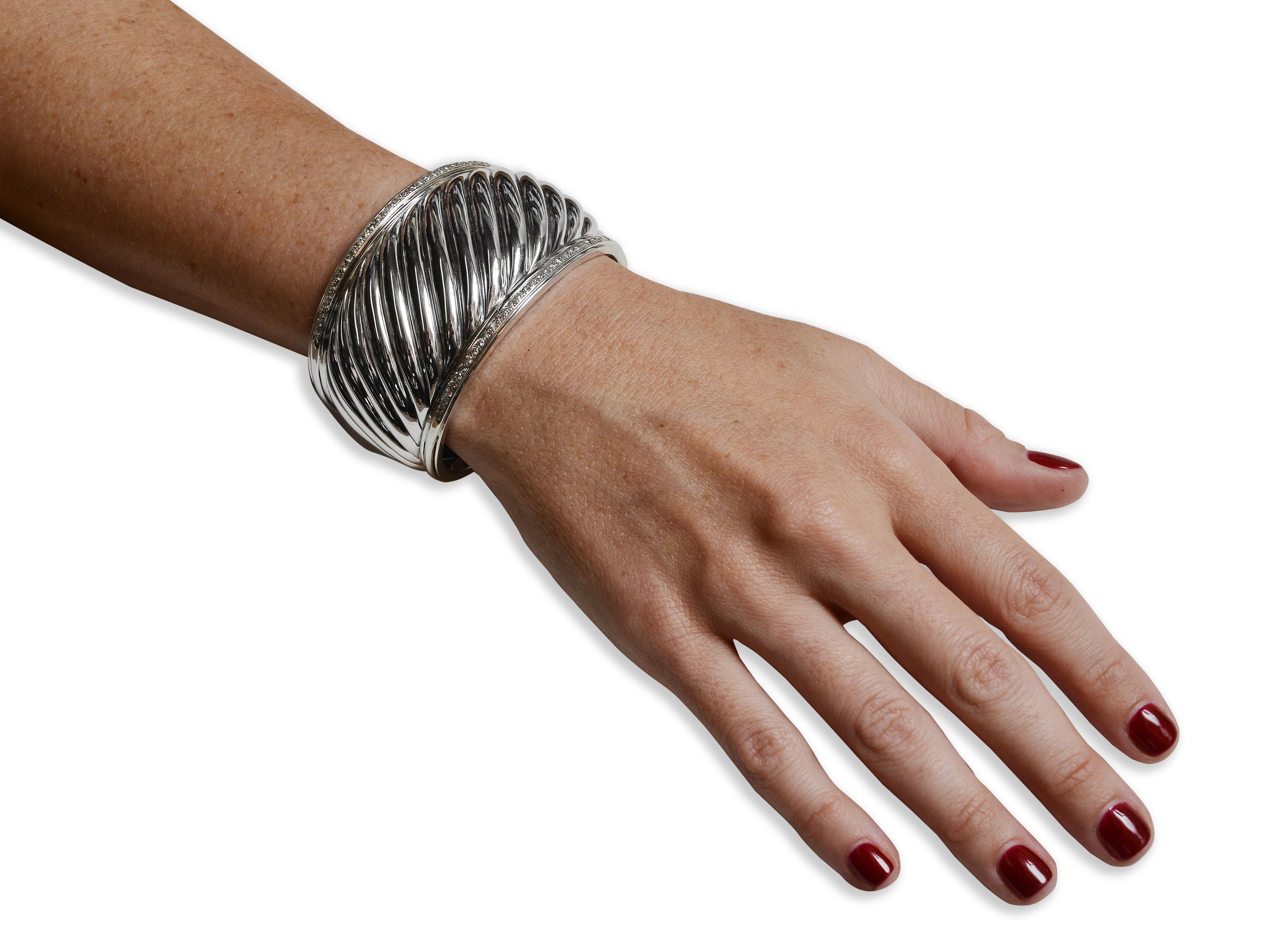 Contemporary David Yurman Wide Cable Cuff Bracelet