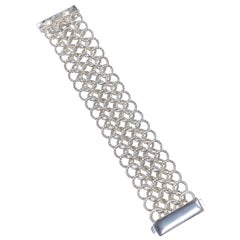 David Yurman Wide Sterling Cable Collection Link Bracelet