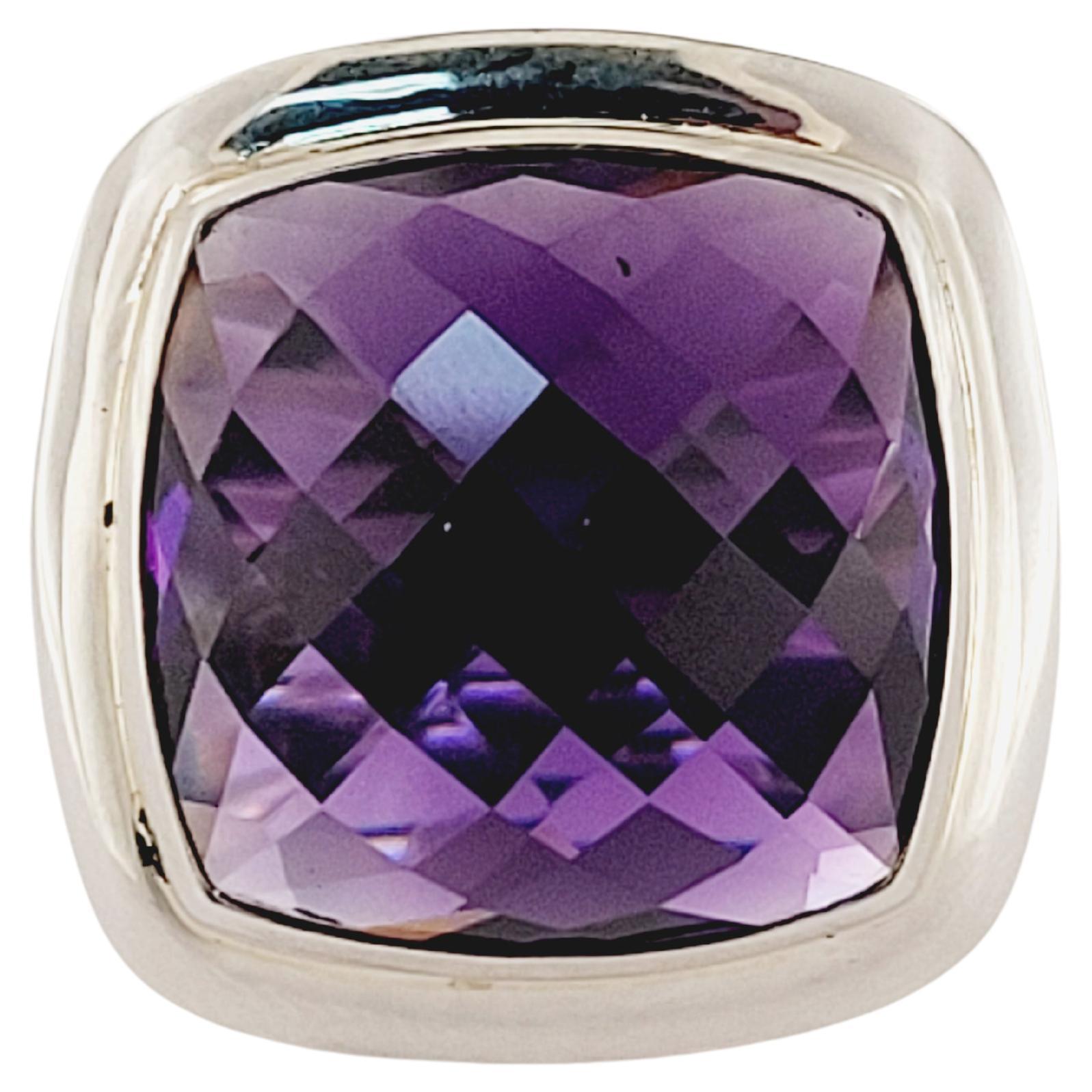 David Yurman with purple topaz ring Size 8 For Sale