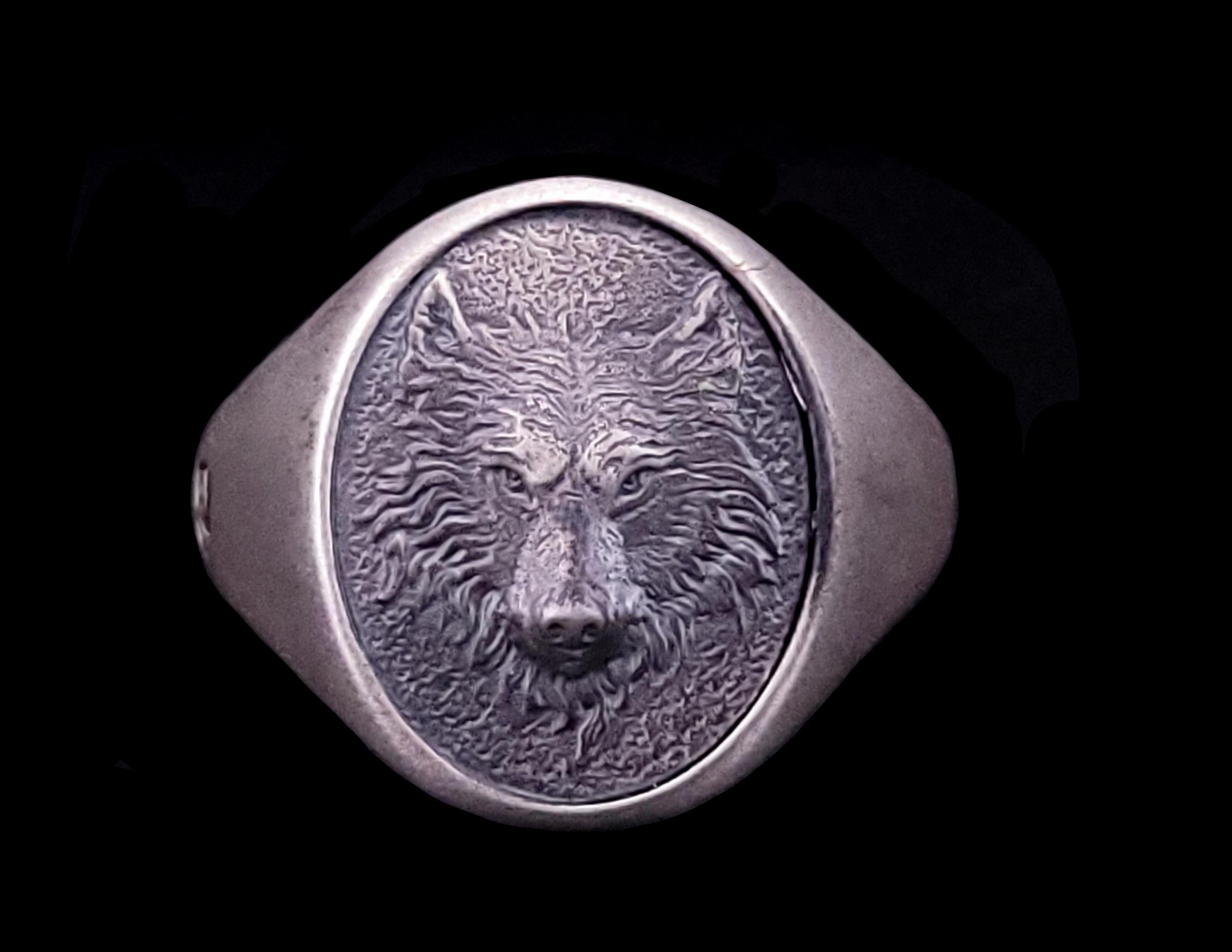 Anillo David Yurman Lobo de plata de ley talla 12 en venta 1