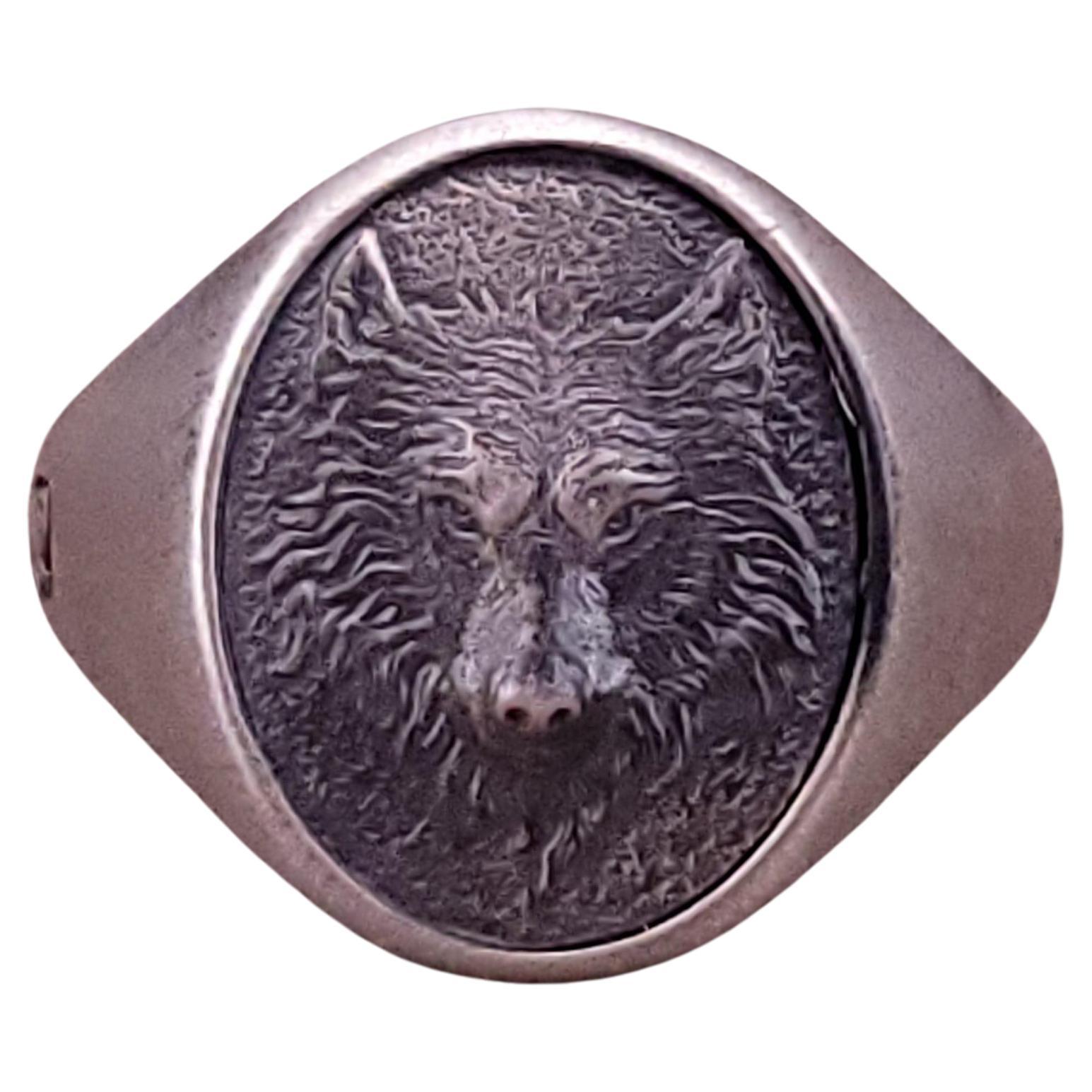 Anillo David Yurman Lobo de plata de ley talla 12 en venta