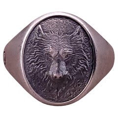 Anillo David Yurman Lobo de plata de ley talla 12