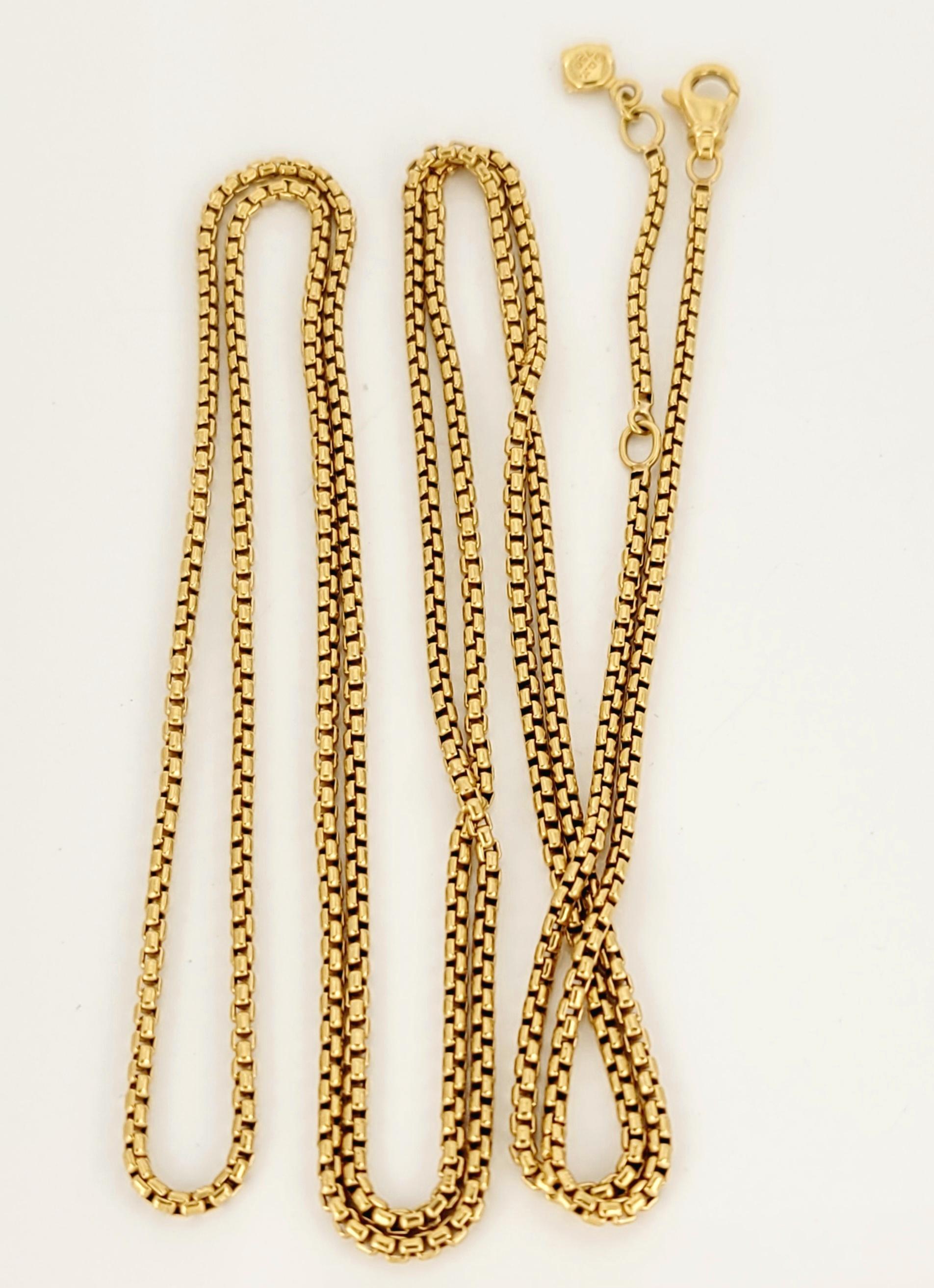 Women's or Men's David Yurman Women Chain in 18K yellow Gold 37'' Long For Sale