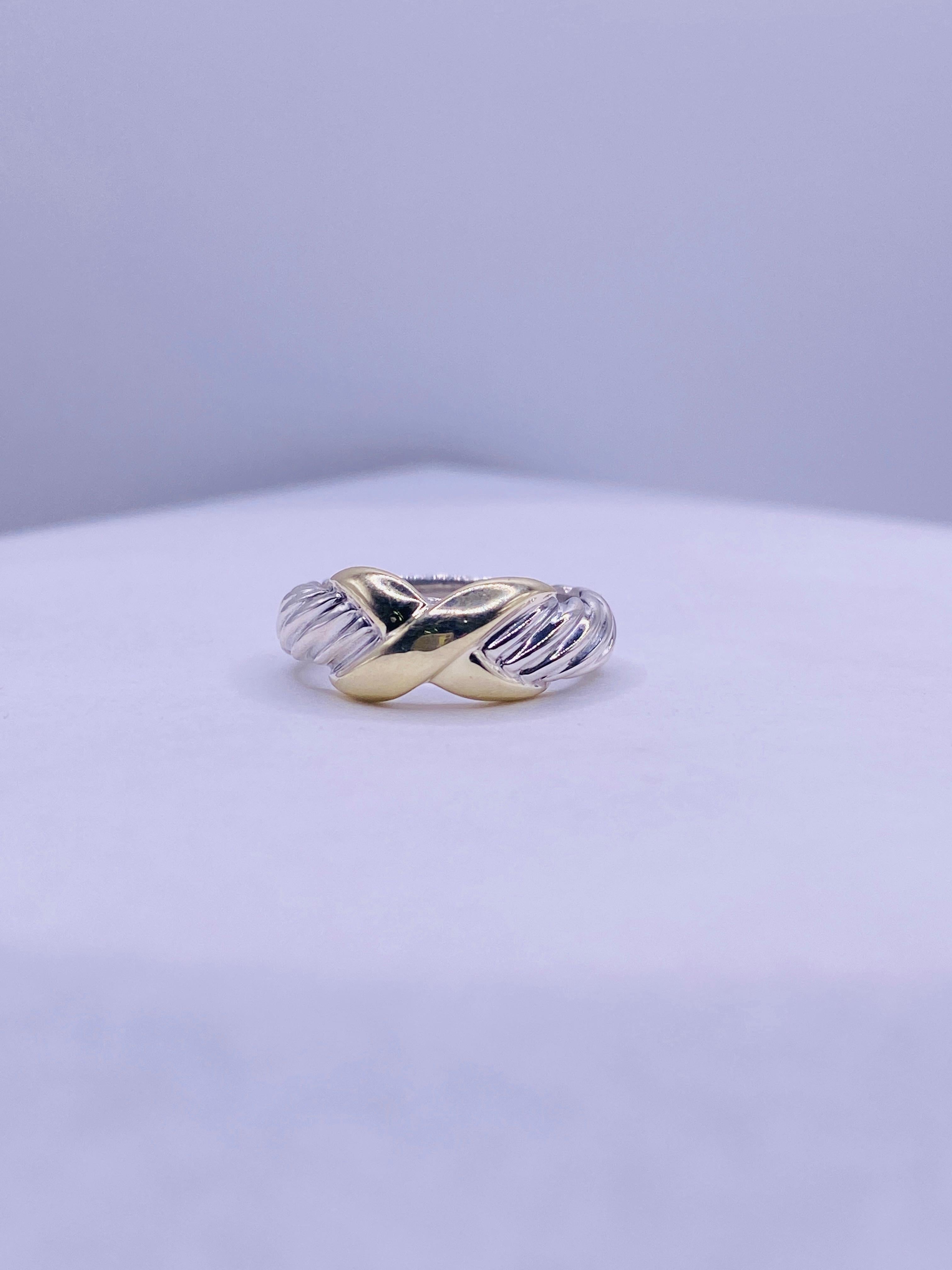 David Yurman X-Cable Collection Ring In Good Condition For Sale In DALLAS, TX