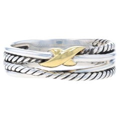 David Yurman X Crossover 6mm Band - Sterling 925 Gelbgold 18k Statement-Ring