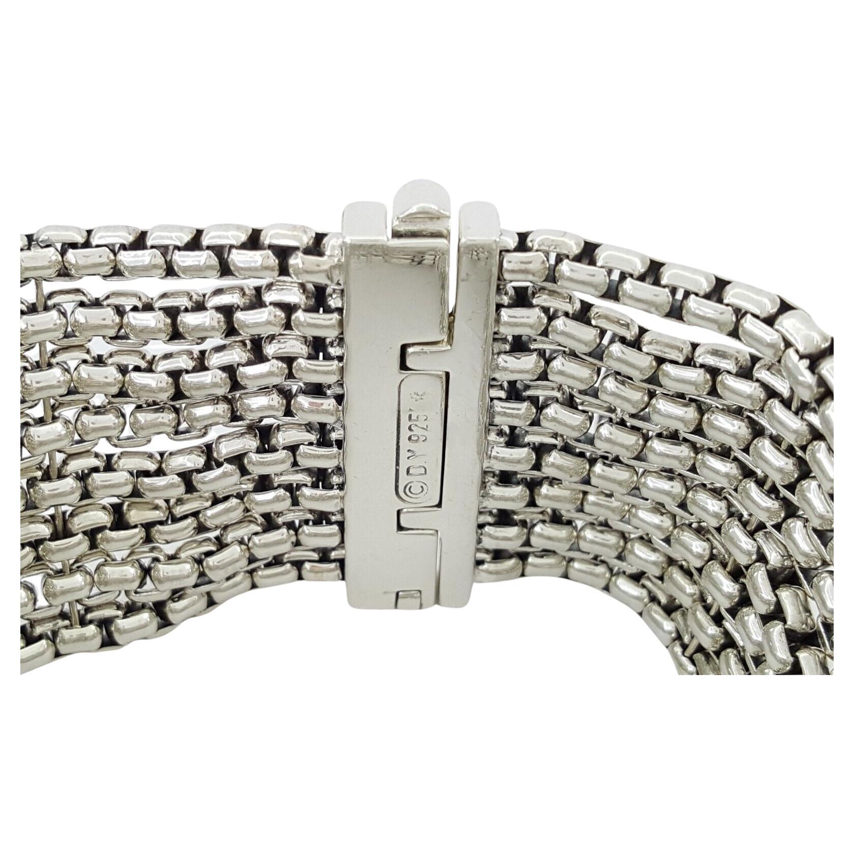 David Yurman „X“ Crossover Diamant 8-reihiges achtsträngiges Kabelarmband, Schachtel mit Diamanten 1,75 (Zeitgenössisch) im Angebot