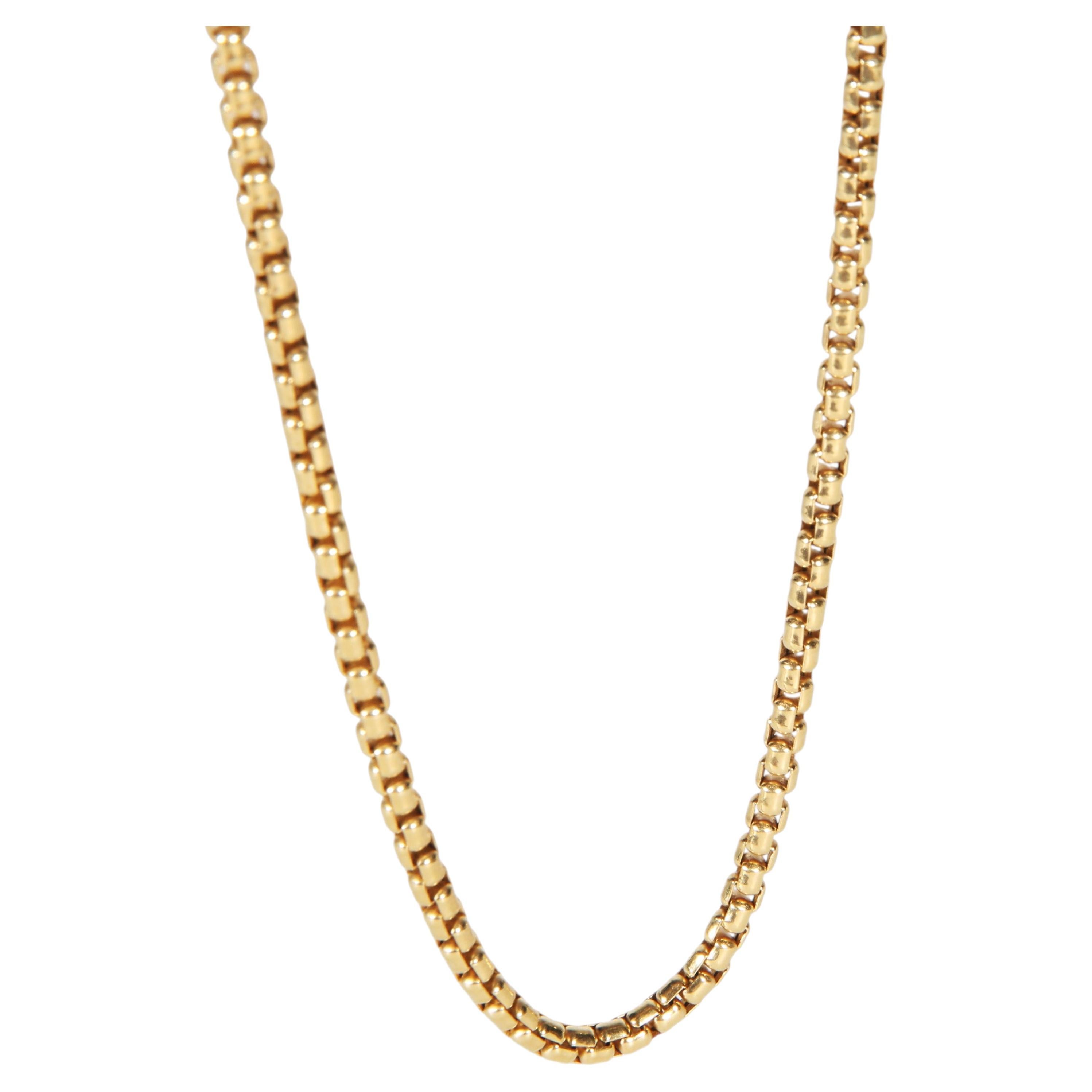 Collana David Yurman con catena a maglie quadrate in oro giallo da 3,4 mm