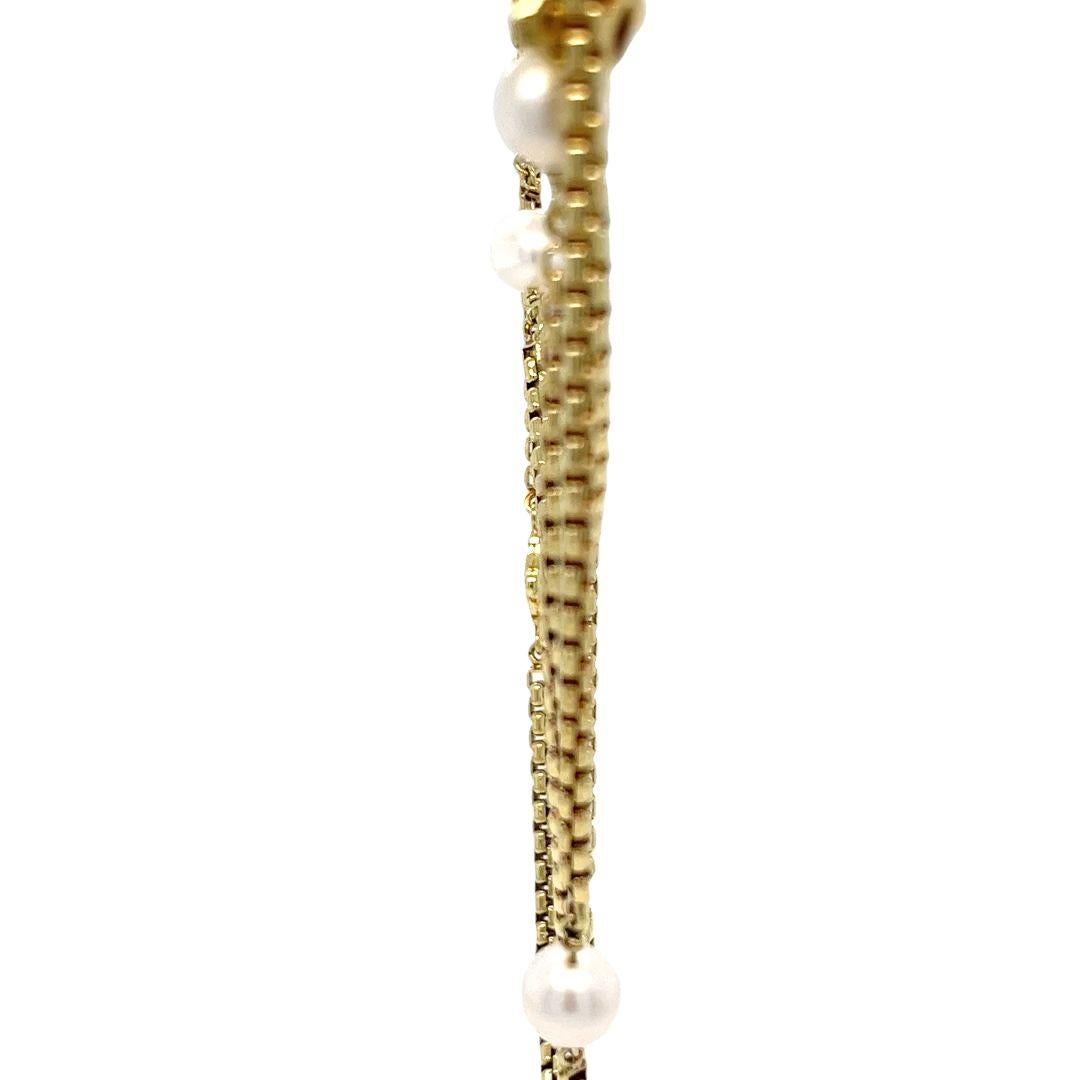 Sautoir en or jaune et perles David Yurman Bon état - En vente à Coral Gables, FL