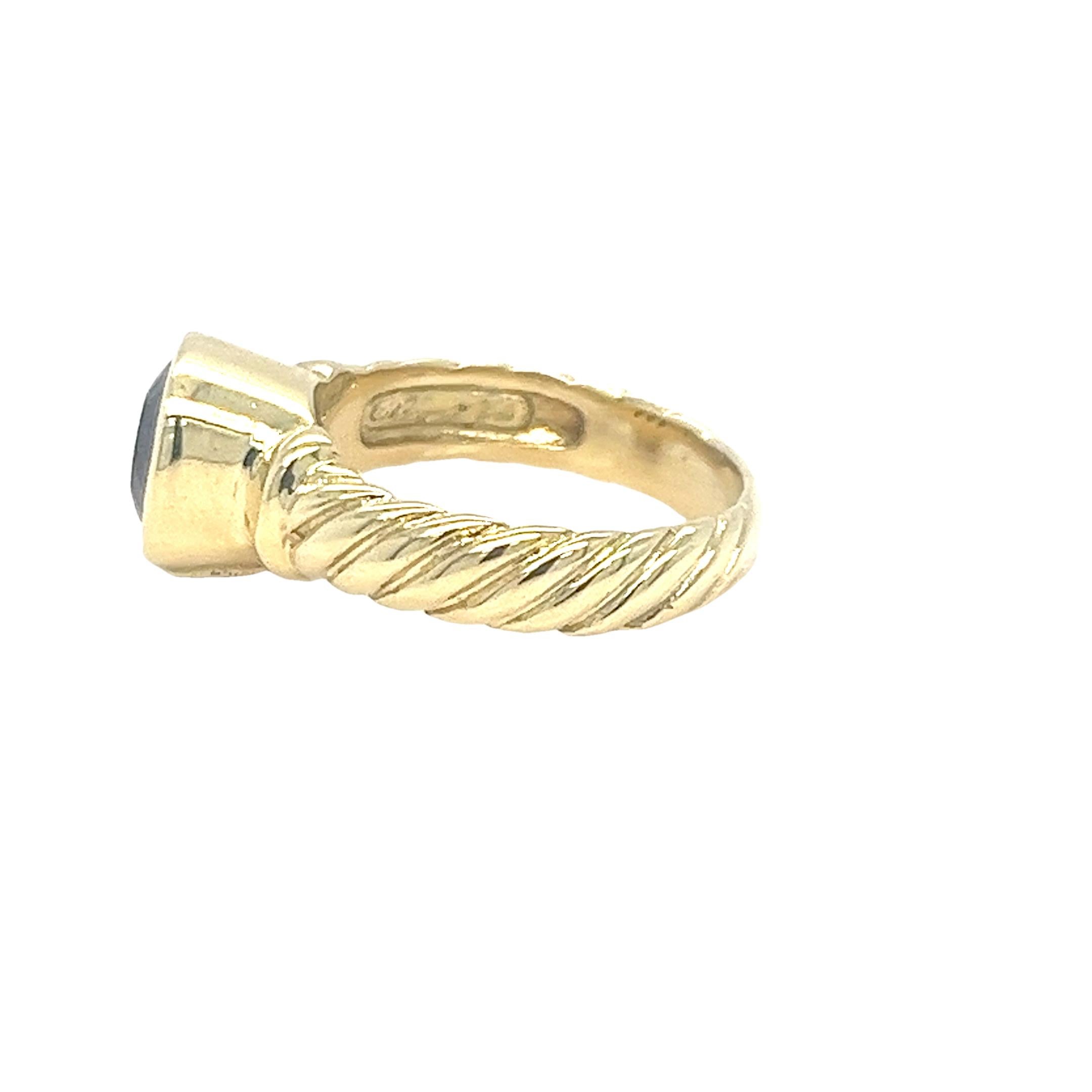 Women's David Yurman Yellow Gold and Tourmaline Solitaire Ring For Sale