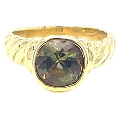 David Yurman Yellow Gold and Tourmaline Solitaire Ring