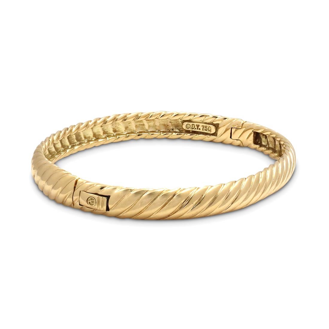 Women's or Men's David Yurman Yellow Gold Cable Bracelet