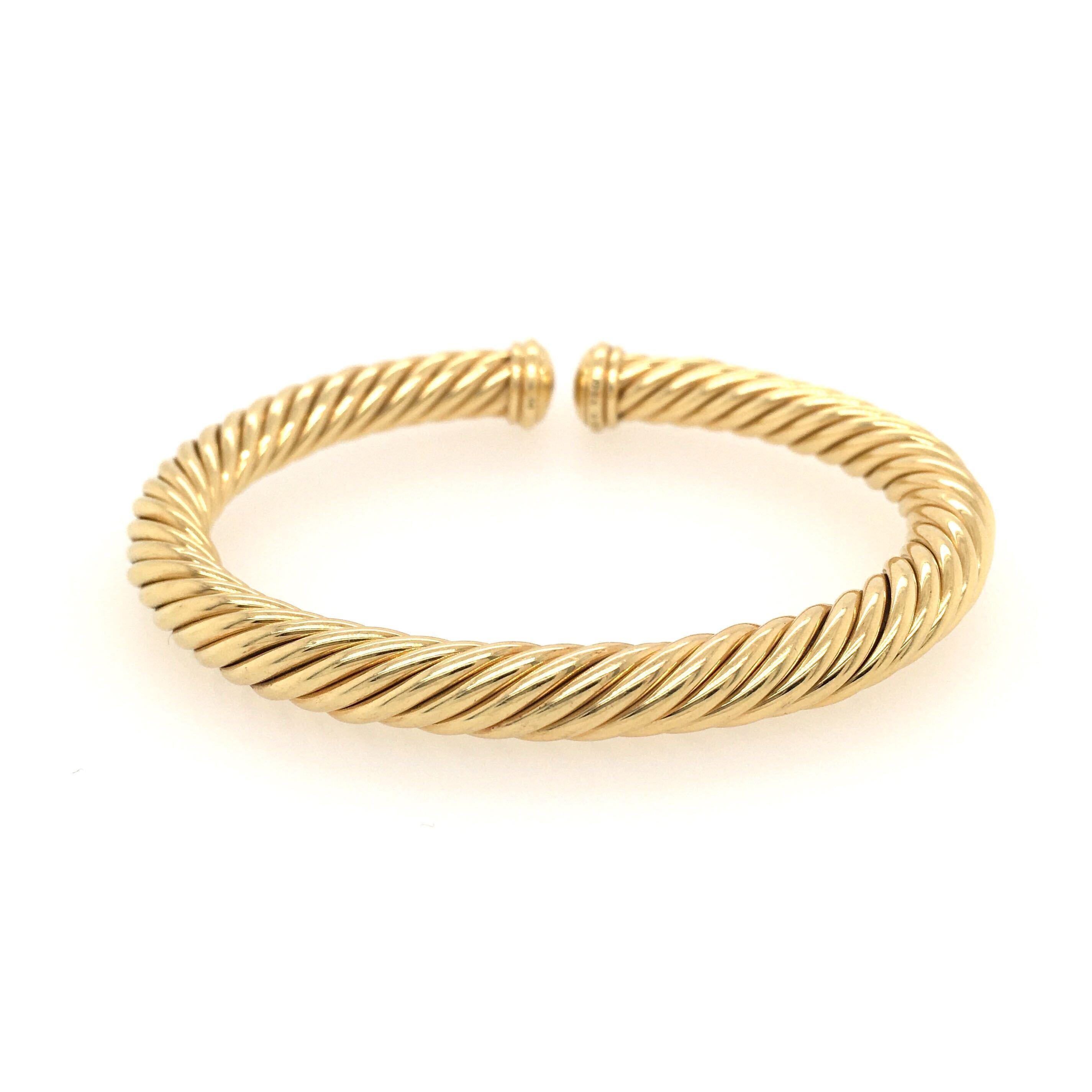 David Yurman Gelbgold Kabel Spira-Armband im Zustand „Hervorragend“ in New York, NY