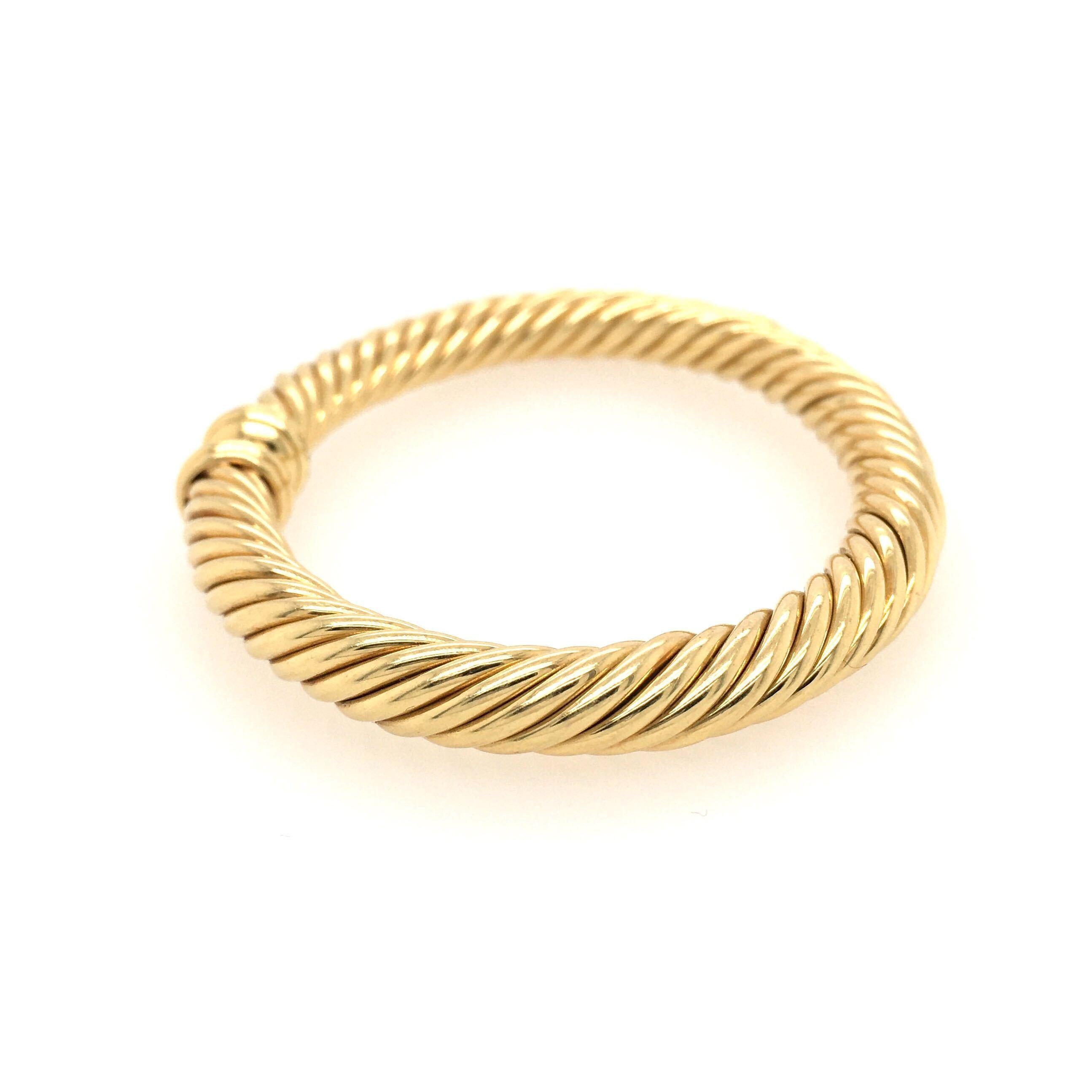 David Yurman Gelbgold Kabel Spira-Armband für Damen oder Herren