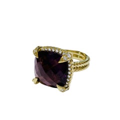 David Yurman Yellow Gold Chatelaine Ring Amethyst