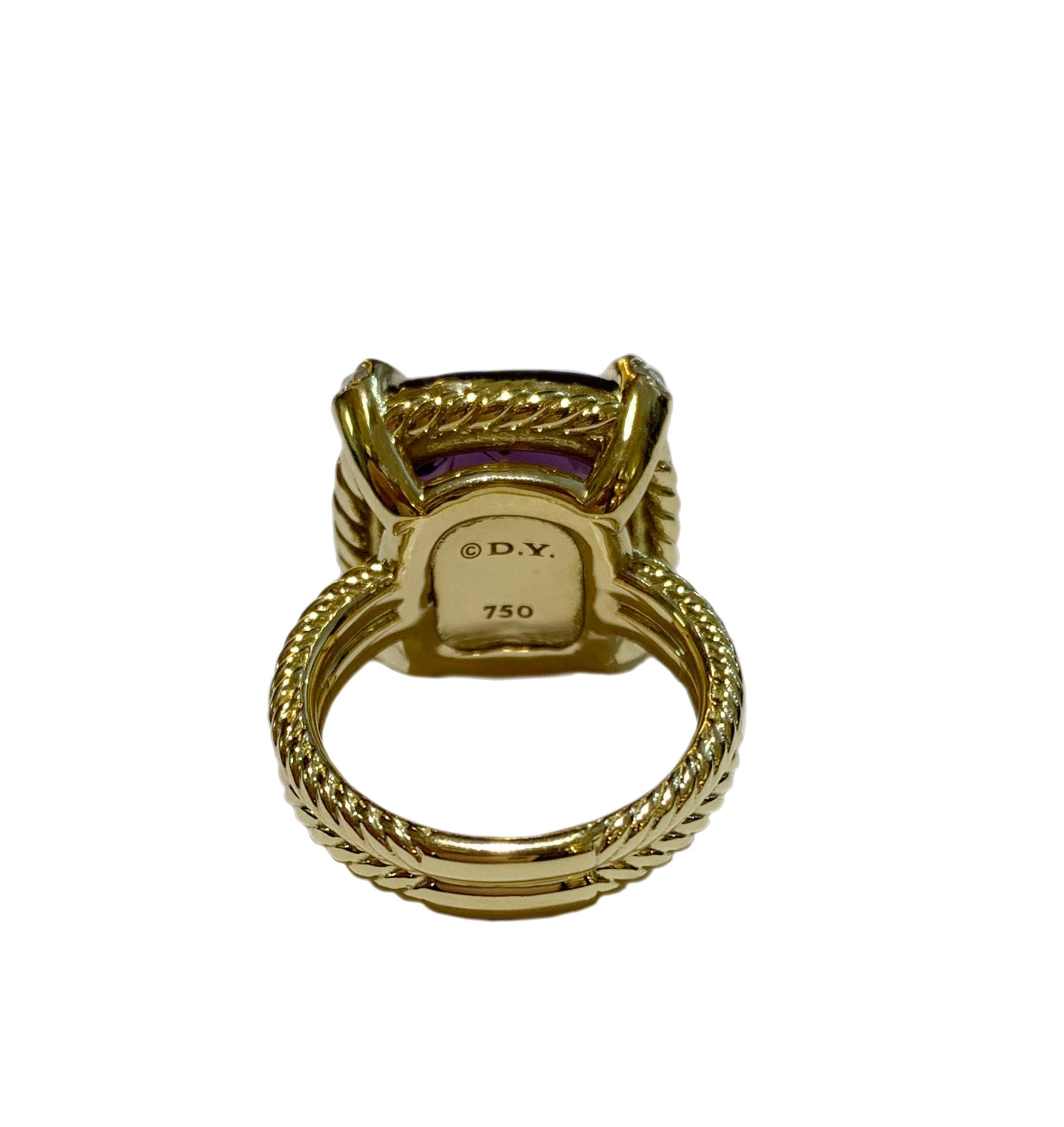 David Yurman Gelbgold Chatelaine-Ring mit Amethyst Damen im Angebot