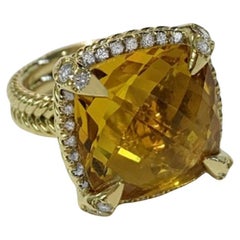 David Yurman Gelbgold Chatelaine Ring Citrin 14mm